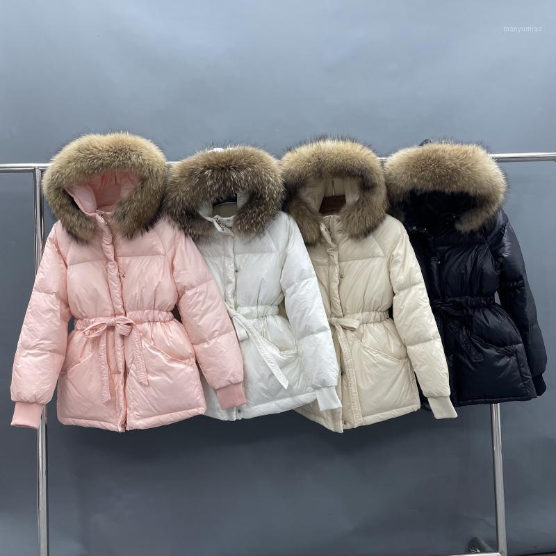 Women's Down & Parkas Winter Jacket Coats Female Black Casual Belted Real Raccoon Fur Collar Parkers Puffer With Hood
Women's Down & Parkas Winter Jacket Coats Female Black Casual Belted Real Raccoon Fur Collar Parkers Puffer With Hood