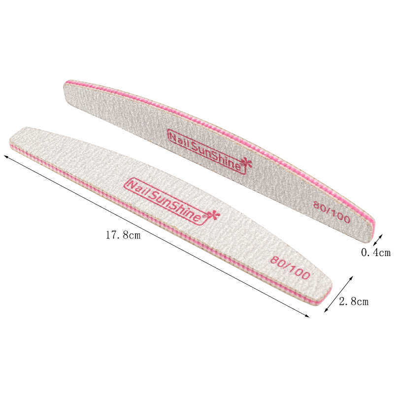 50pcs Nail File Sunshine Strong Sandpaper Washable 80/100/150/180/240/320 Buffer Block For Manicure Emery Board Boat Files 210630