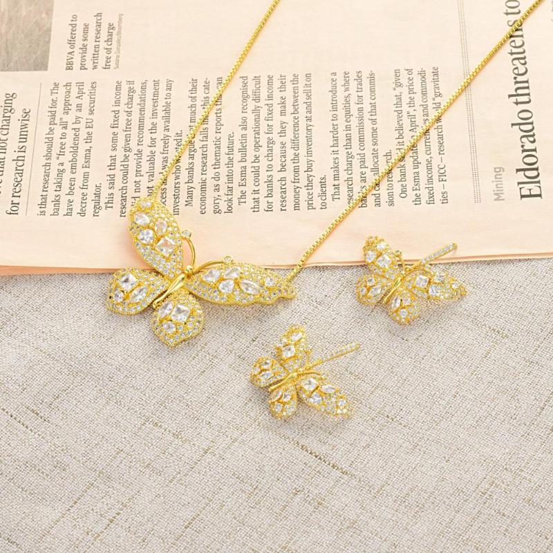 Earrings & Necklace Viennois Dubai Jewelry Set For Women Zirconia Gold Color Butterfly And, Silver
Earrings & Necklace Viennois Dubai Jewelry Set For Women Zirconia Gold Color Butterfly And, Silver