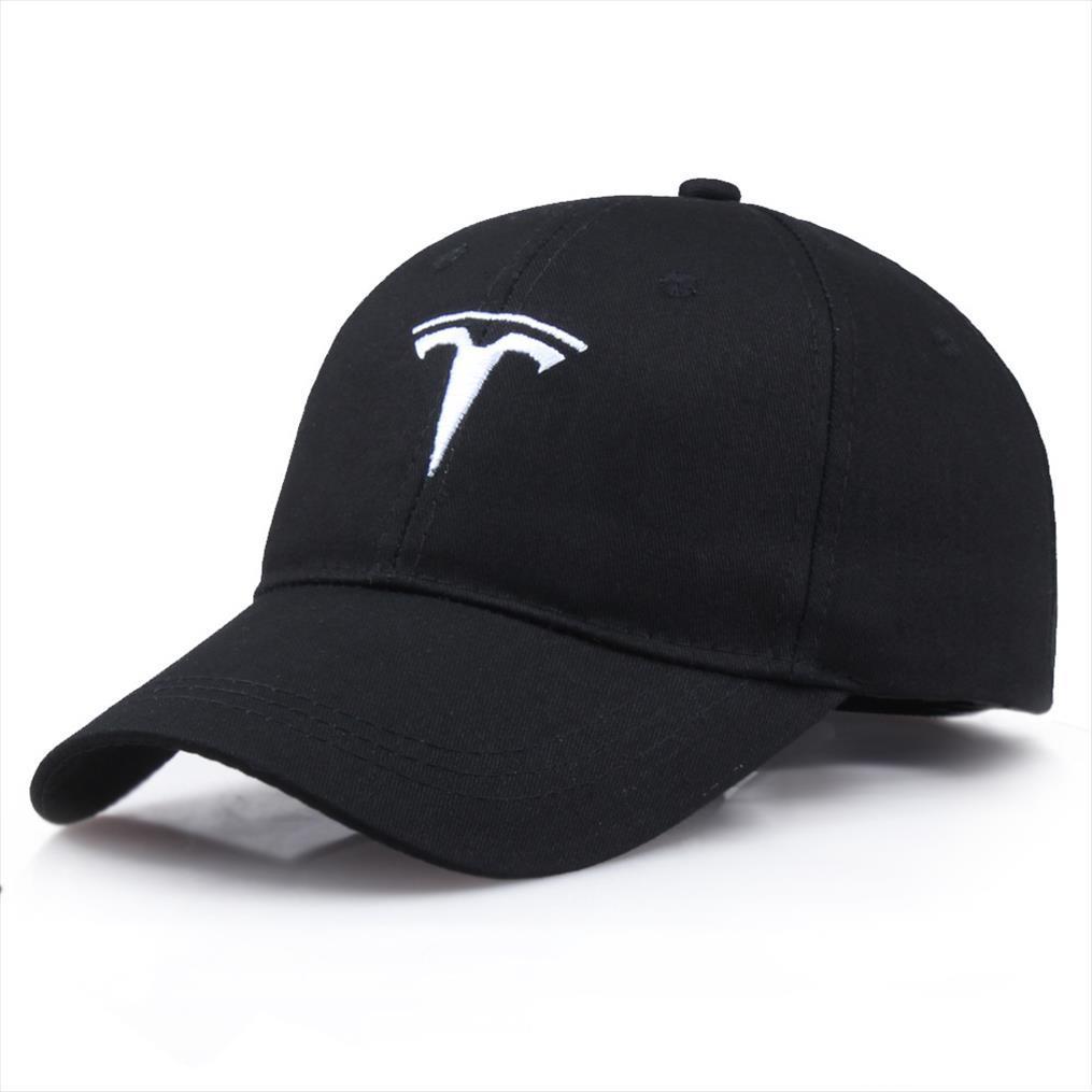 Outdoor Sport Baseball Cap Embroidery Car Tesla Logo Racing Caps Men Women Snapback Hats High Quality Cotton Trucker Hip Hop, Black white