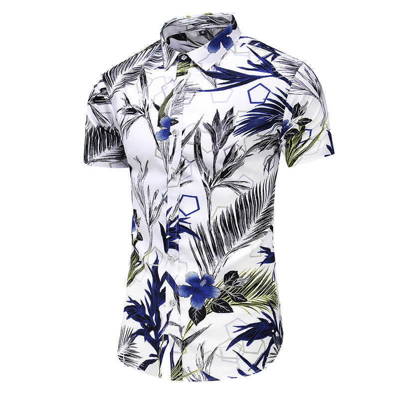 5XL 6XL 7XL Summer Fashion Men's Hawaiian Shirt Short Sleeve Regular Fit Floral Tropical Shirts Top Blouse Male Plus Size 210528