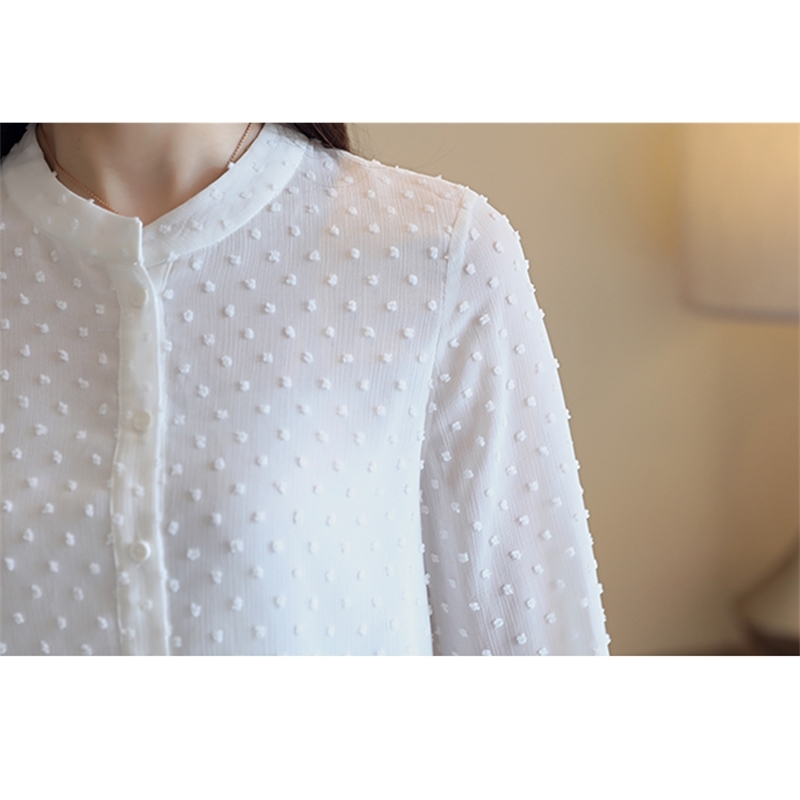 New Spring Fashion White Woman Blouses Women Shirts Long Sleeve Blouse Tops Office Work Wear Women Blouse Shirt Blusas 097 210225
