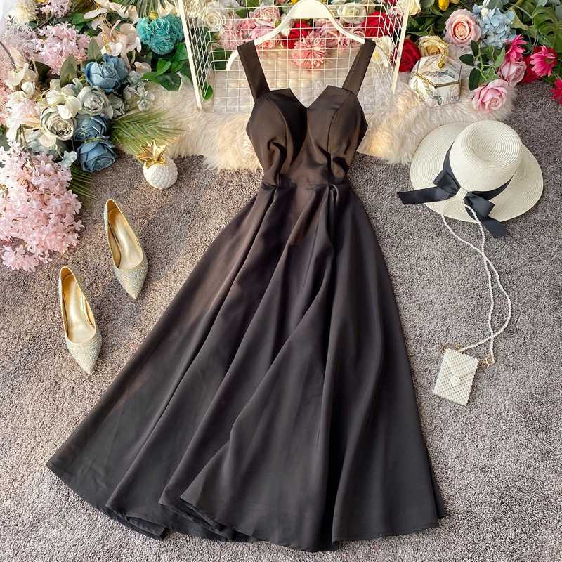 LY VAREY LIN Women Vintage Long Dress Sexy Spaghetti Strap Backless Bandage Party Elegant Slim High Waist Vestidos 210526