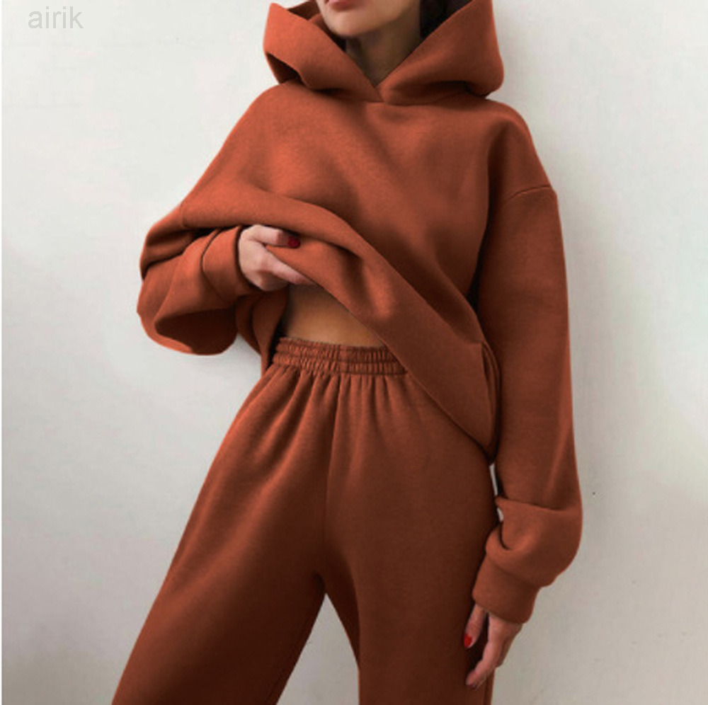 Womens Two Piece Pants sportswear loose casual solid color long sleeve hooded autumn and winter Plush Hoodie sportswears and trousers t, Dark grey
Womens Two Piece Pants sportswear loose casual solid color long sleeve hooded autumn and winter Plush Hoodie sportswears and trousers t, Dark grey