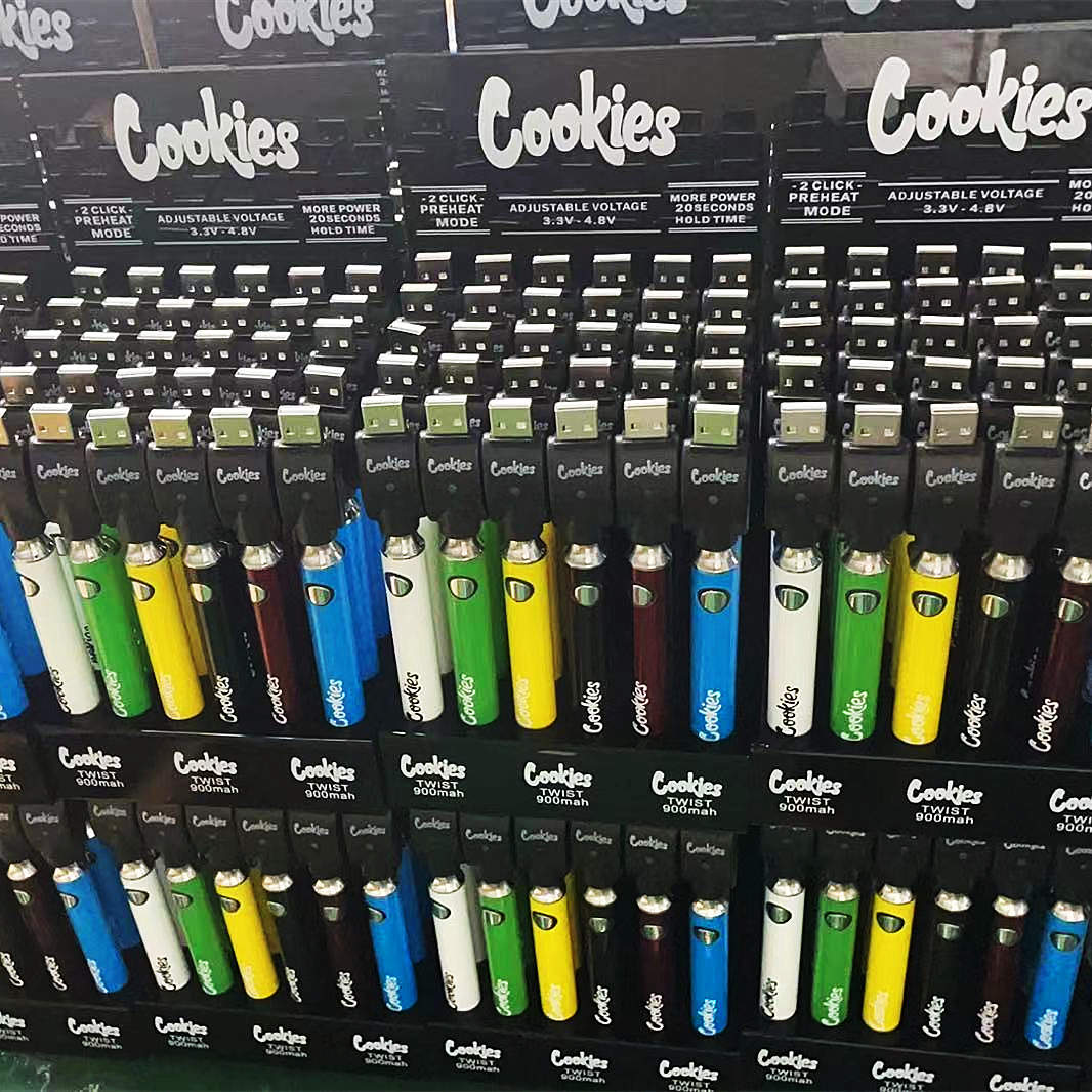 Cookies Backwoods Twist Battery Preheating VV 900mAh Vape pen Bottom Adjustable Variable Voltage 510 Thread Batteries Display Box
Cookies Backwoods Twist Battery Preheating VV 900mAh Vape pen Bottom Adjustable Variable Voltage 510 Thread Batteries Display Box