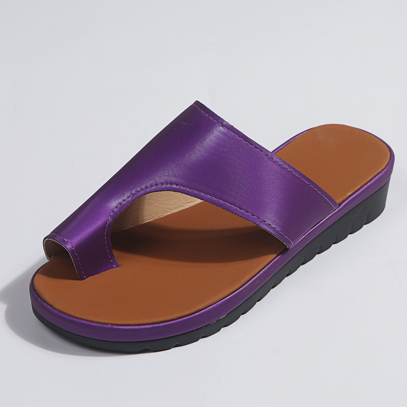 Comfy Thick Platform Women Leather Shoes terlik Flat Sole Ladies Casual Soft Foot Correction Sandal Orthopedic Bunion Corrector J2023