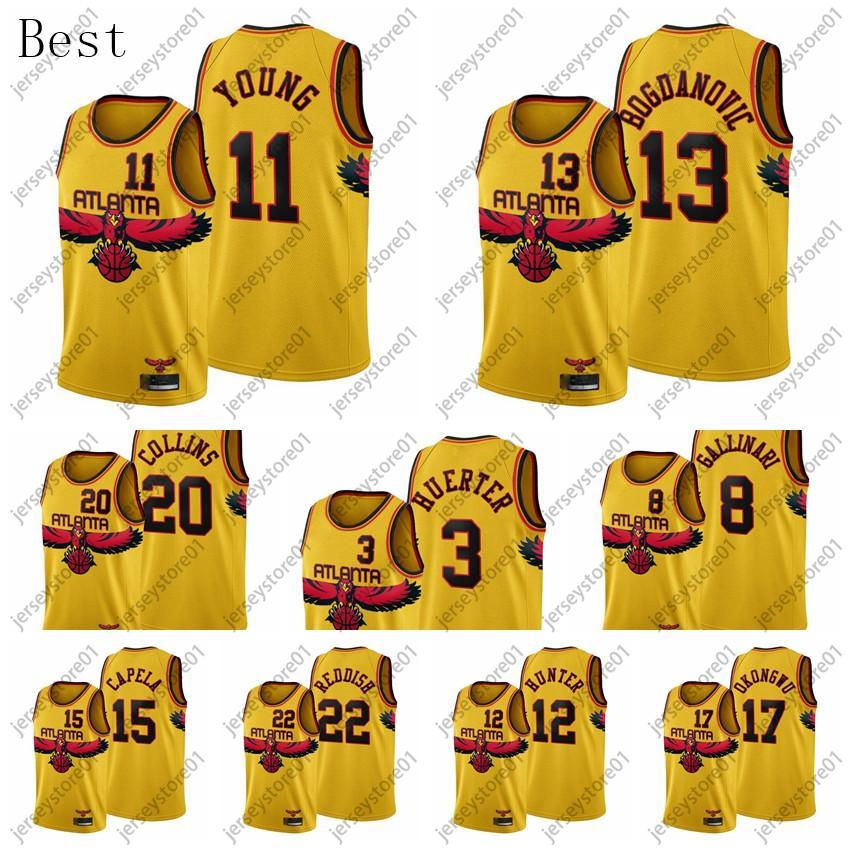 Men Basketball Trae Young 11 Bogdan Bogdanovic 13 Kevin Huerter 3 John Collins 20 Gold 2021-22 Edition City Jersey Throwback 90s
Men Basketball Trae Young 11 Bogdan Bogdanovic 13 Kevin Huerter 3 John Collins 20 Gold 2021-22 Edition City Jersey Throwback 90s
