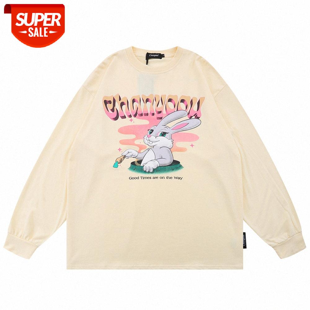 Rabbit print long-sleeved t-shirt men's street fun flow loose round neck bottoming shirt top #VK9d, White;black
Rabbit print long-sleeved t-shirt men's street fun flow loose round neck bottoming shirt top #VK9d, White;black