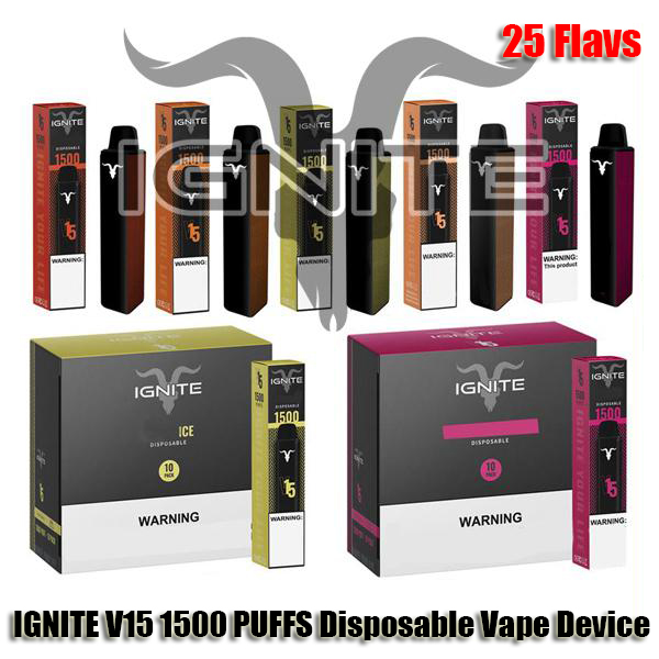 Highest Quality IGNITE V15 1500 Disposable E Cigarettes Device Kit Pre-filled 1500Puffs 850mAh Battery 5.1ml Prefilled Cartridge Pod Stick Vape Pen
Highest Quality IGNITE V15 1500 Disposable E Cigarettes Device Kit Pre-filled 1500Puffs 850mAh Battery 5.1ml Prefilled Cartridge Pod Stick Vape Pen
