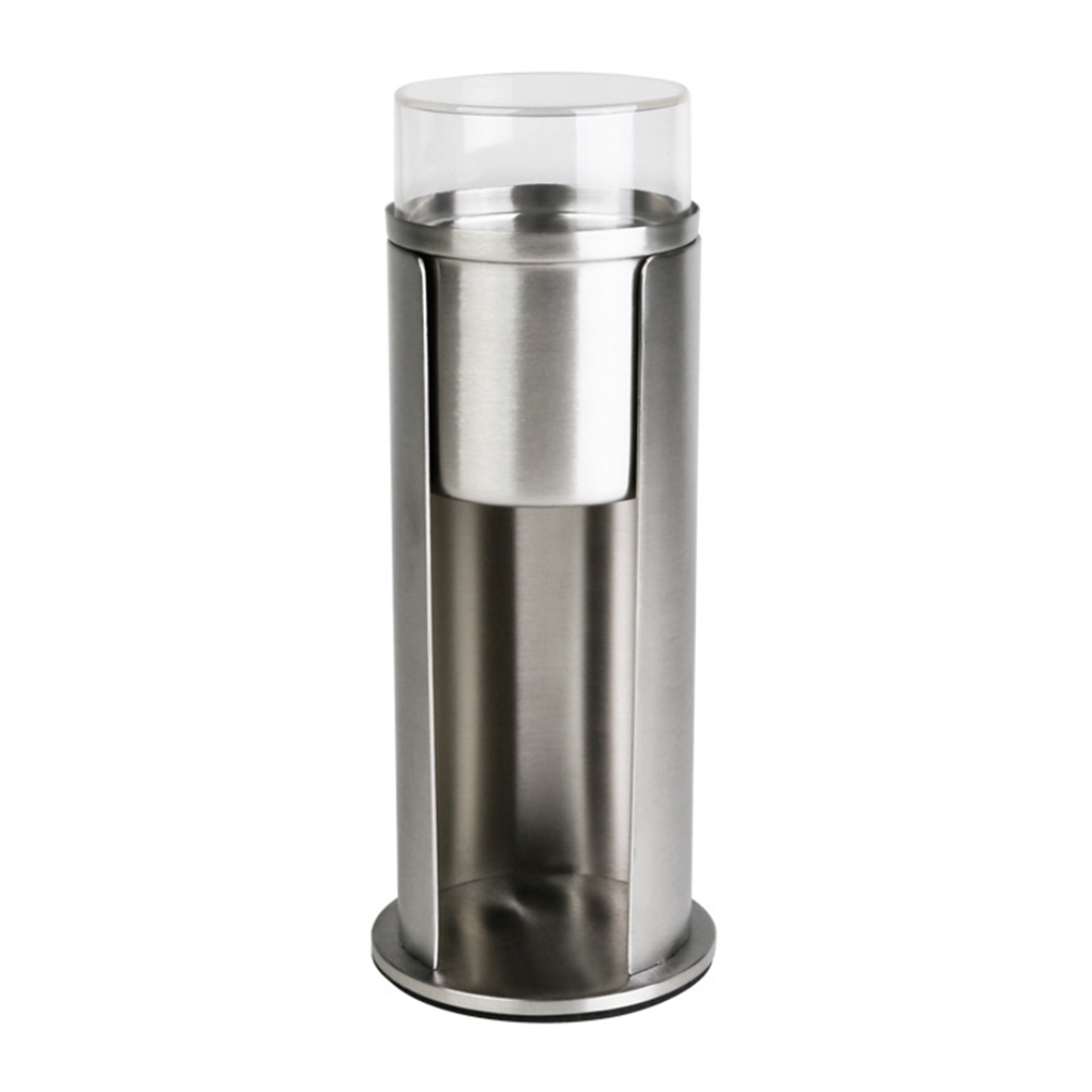 Cotton Swab Organizer Stainless Steel Round Make up Remover Cotton Pad Dispenser Double Layer Container 210315