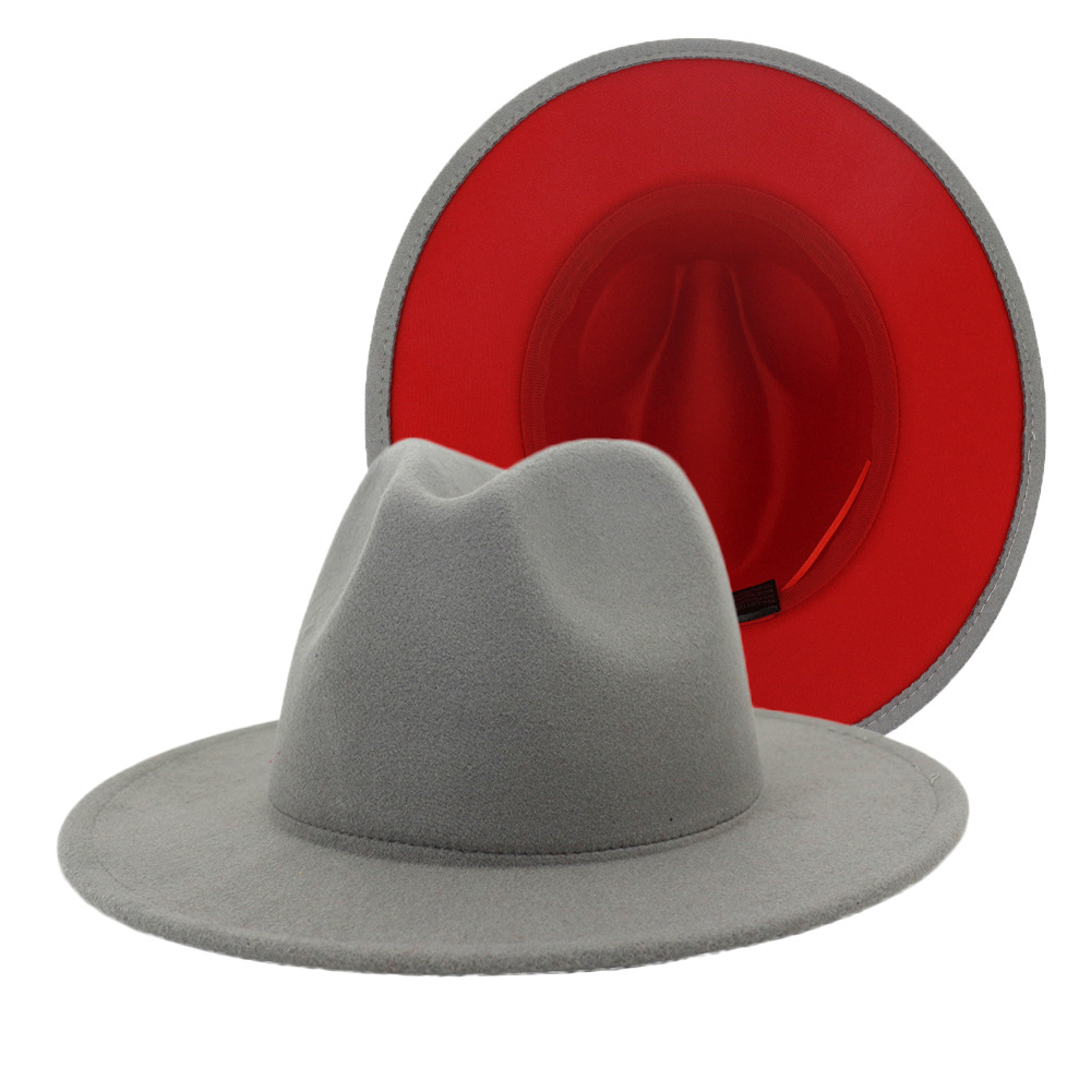 2020 Fashion Grey Red Patchwork Felt Hat Women Men Wide Brim Imitation Wool Jazz Fedora Hats Panama Trilby Cap Trend Gambler Hat 148 T2, Blue;gray
2020 Fashion Grey Red Patchwork Felt Hat Women Men Wide Brim Imitation Wool Jazz Fedora Hats Panama Trilby Cap Trend Gambler Hat 148 T2, Blue;gray