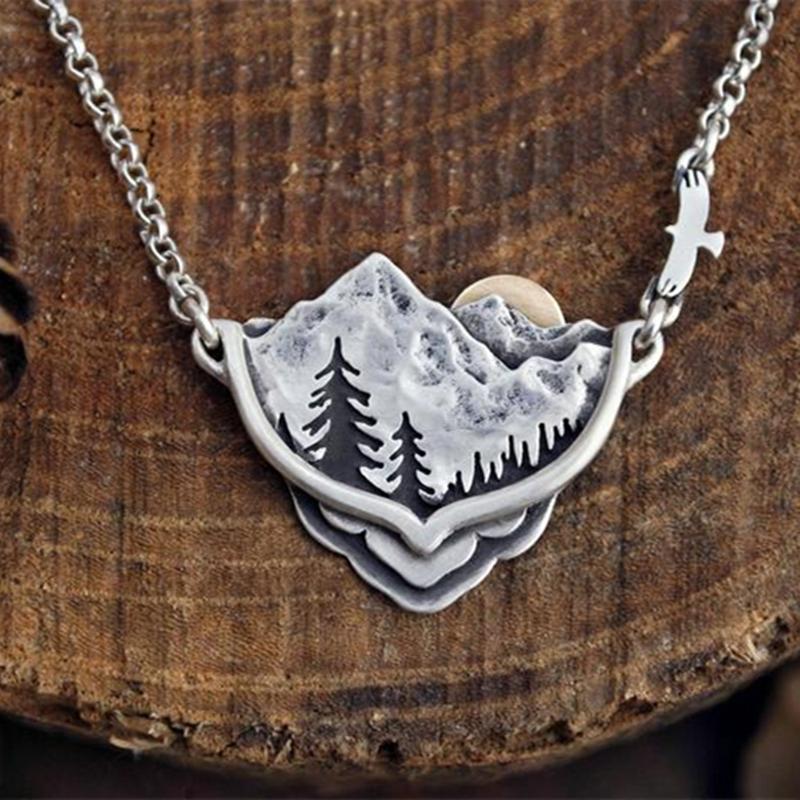 Pendant Necklaces Vintage Fashion Range Mountain Pines Sun Landscape Necklace Men Women Accessories Party Jewelry Gifts Statement
Pendant Necklaces Vintage Fashion Range Mountain Pines Sun Landscape Necklace Men Women Accessories Party Jewelry Gifts Statement