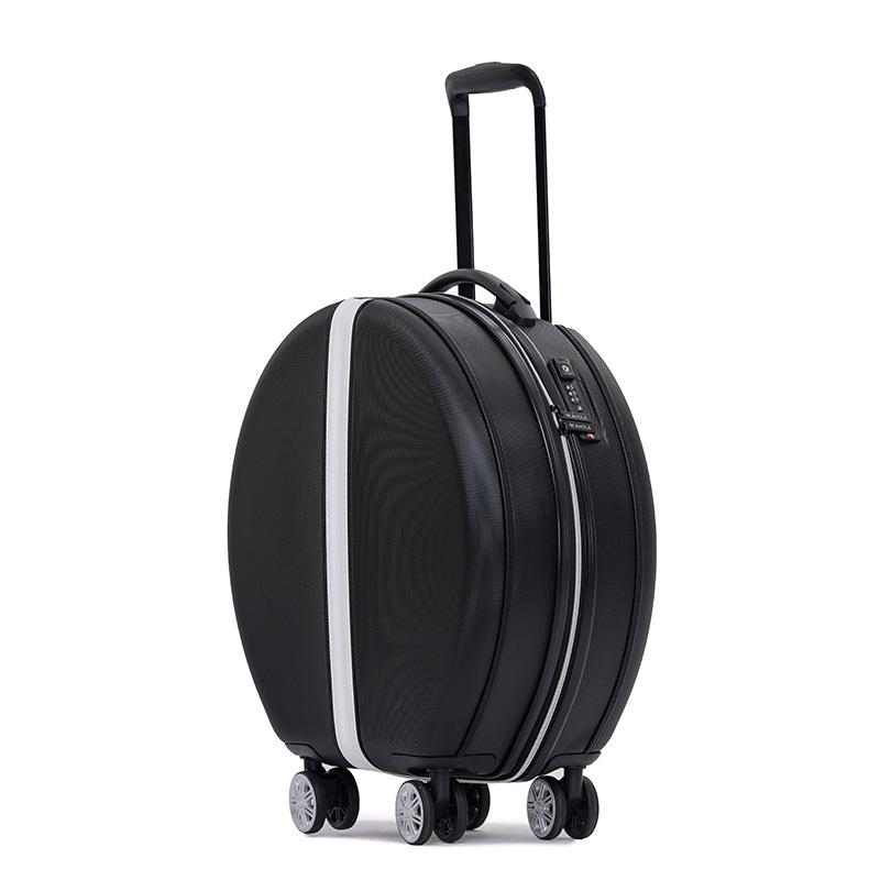 Suitcases Women Rolling Suitcase With Cosmetic Case,Round ABS+PC Travel Luggage Bag ,Universal Wheel Trip Trolley Box And Handbag