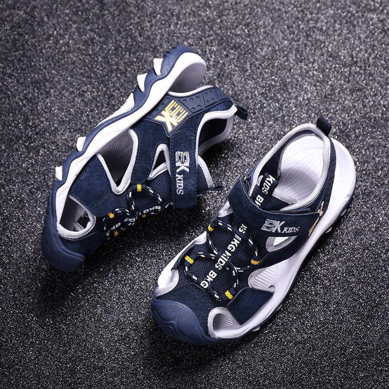 SKHEK Kids Shoes Summer Pu Leather Closed Toe Camouflage Beach Shoes Boys Sandals Children Shoes Girls Sport Kids Sandals 210306