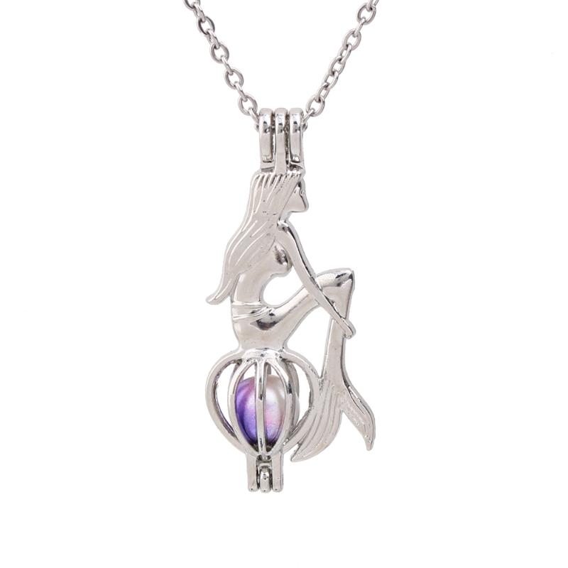 Pendant Necklaces 1pc Silver Plated Sea-maid Mermaid Pearl Cage Necklace Jewelry Oyster Pearls Essential Oil Diffuser Lockets Fun Gift
Pendant Necklaces 1pc Silver Plated Sea-maid Mermaid Pearl Cage Necklace Jewelry Oyster Pearls Essential Oil Diffuser Lockets Fun Gift