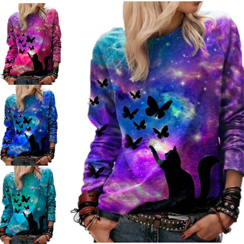 2021 New Impresso Borboleta De Gato Estrelado Das Mulheres Outono Casual Manga Longa Em Torno Pescoo Camiseta Do Vintage Ti6l, Blue
2021 New Impresso Borboleta De Gato Estrelado Das Mulheres Outono Casual Manga Longa Em Torno Pescoo Camiseta Do Vintage Ti6l, Blue
