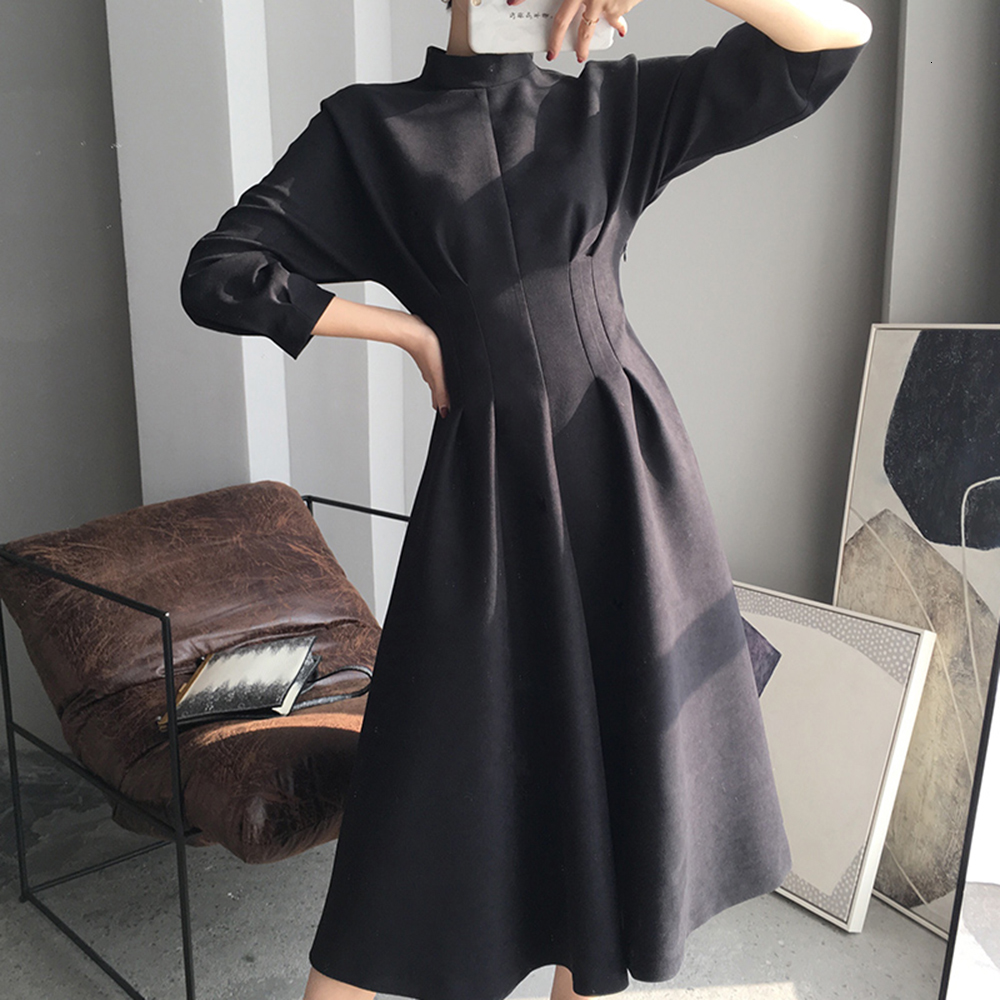 2021 New Stand Neck Women Midi Long Skirt Vintage High Waist Sweater Office Chic Women's Fashion Retro Iryb, Black
2021 New Stand Neck Women Midi Long Skirt Vintage High Waist Sweater Office Chic Women's Fashion Retro Iryb, Black