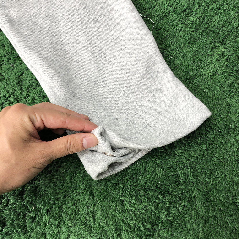 Cotton Blend Grey Straight Hip Hop Jogger Pants Men Women Casual Drawstring Trousers