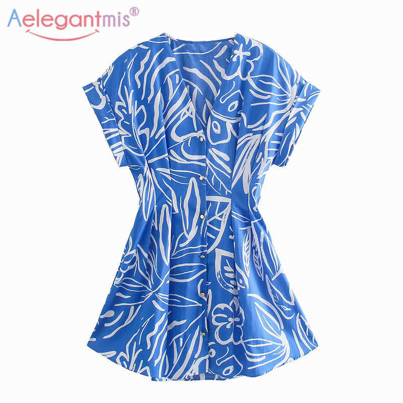 Aelegantmis Chic Print Single Breasted Mini Dress Women V Neck Short Sleeve Elegant Fashion Pleated Vestidos Female 210607, As shown
Aelegantmis Chic Print Single Breasted Mini Dress Women V Neck Short Sleeve Elegant Fashion Pleated Vestidos Female 210607, As shown