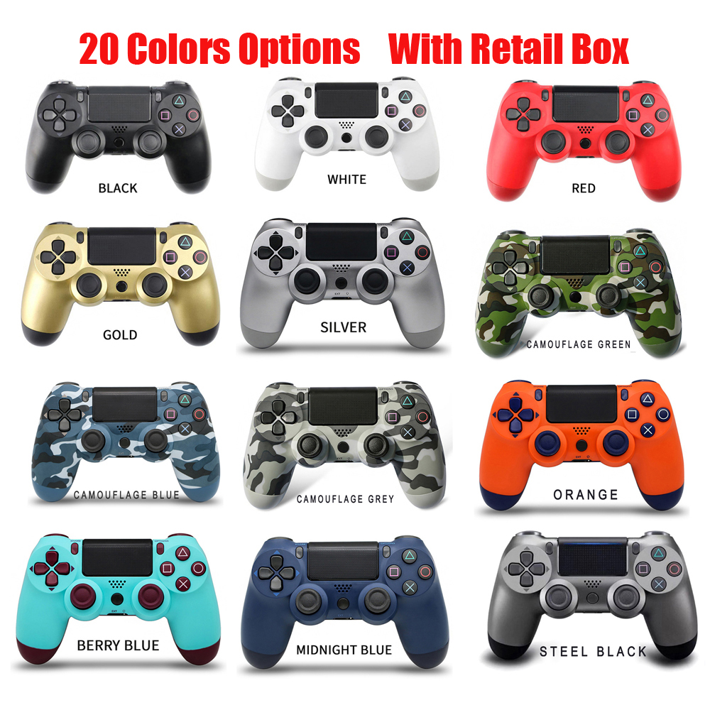 20 Colors Wireless Bluetooth Gamepad Joystick Controller Game Console Accessory USB Handle NO Logo For PS4 PC Controller With Retail Box
20 Colors Wireless Bluetooth Gamepad Joystick Controller Game Console Accessory USB Handle NO Logo For PS4 PC Controller With Retail Box