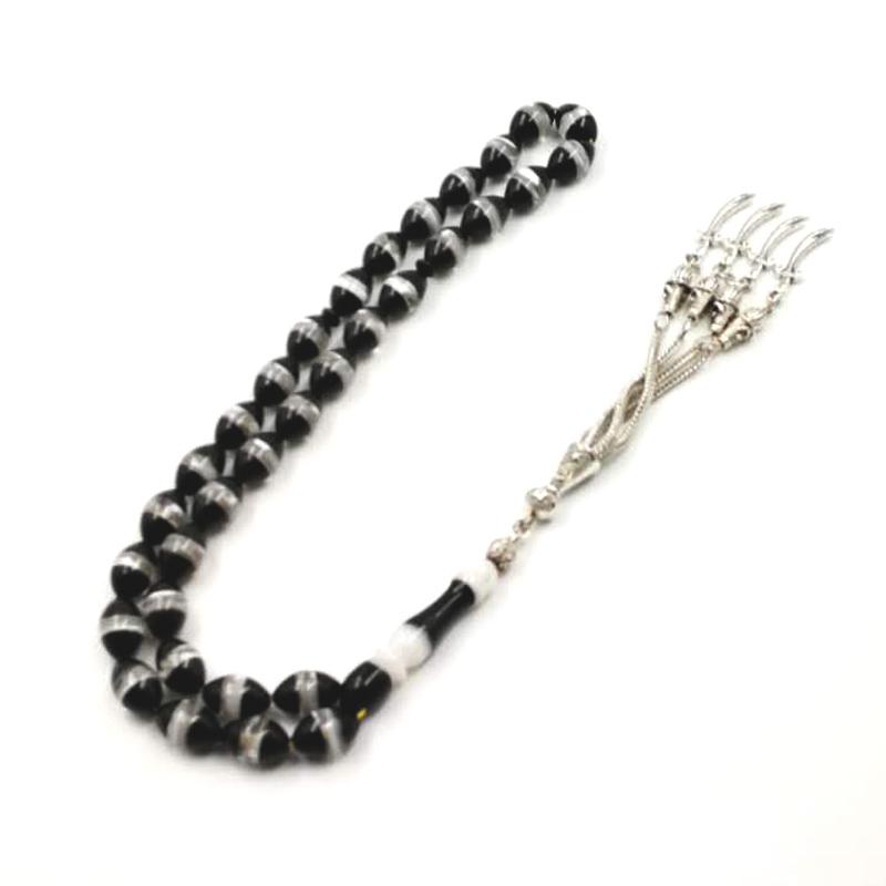 

Beaded, Strands 33 Black Resin Beads Turkish Design Tasbih Gift For Men Bracelet Islam Man's Muslim Misbaha Rosary