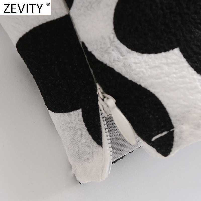 ZEVITY Women French Style Hearts Print Short Blouse Shirt Women Breasted Chic Office Femininas Blusas Crop Slim Tops LS9305 210603