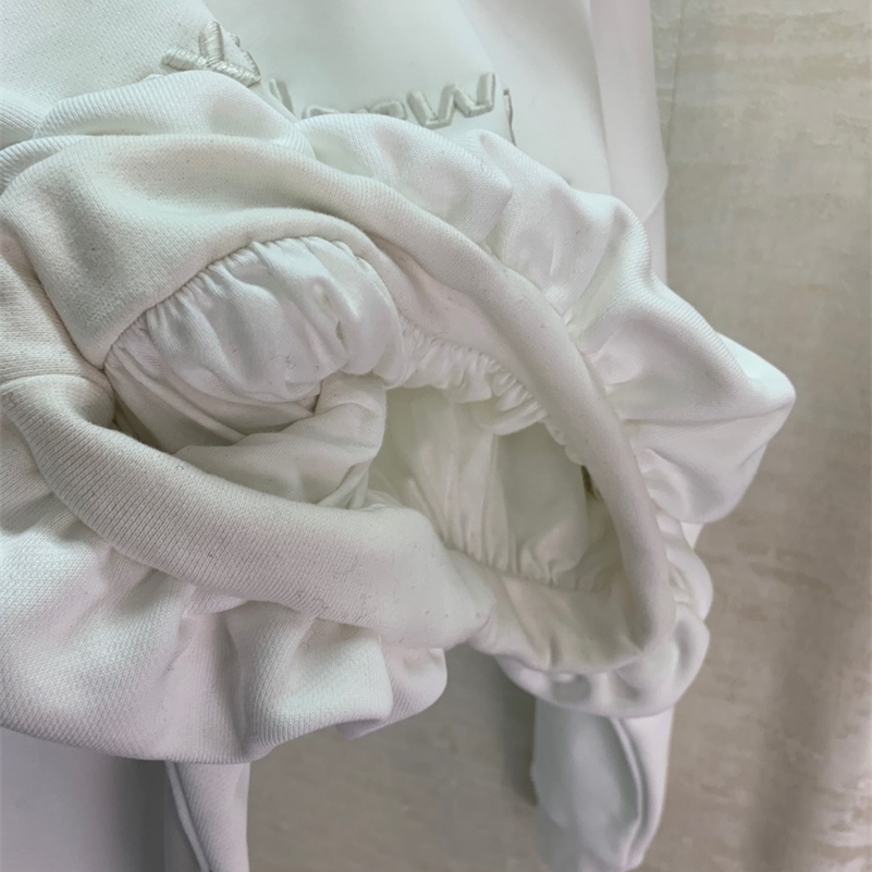 AAW033 New Vintage Loose Letter Embroidery Short Crop top Turtleneck Hoodies Women Tide Sweatshirts A2 201209