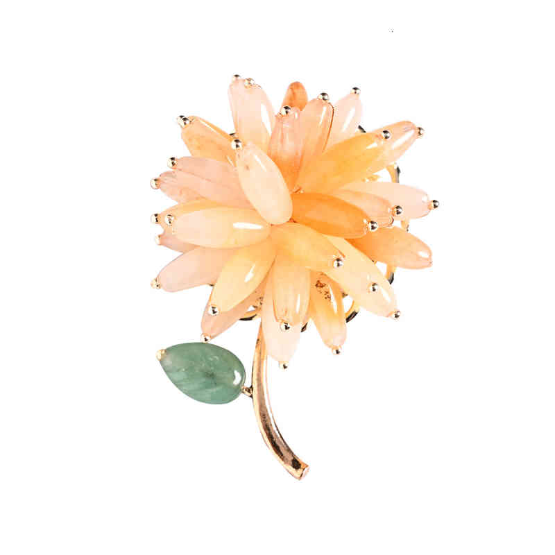 Brooch 2021 Handmade Pearl Tourmaline Crystal Stone Temperament Fashion Pin Women's Small Suit Accessories