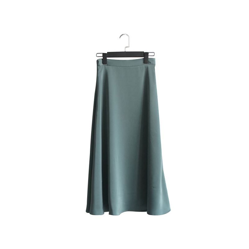 Summer Women's Skirt Korean Style Vintage Satin High Waist Mid-Calf Skirts Womens Jupe Femme Faldas Mujer Moda 2021 210309