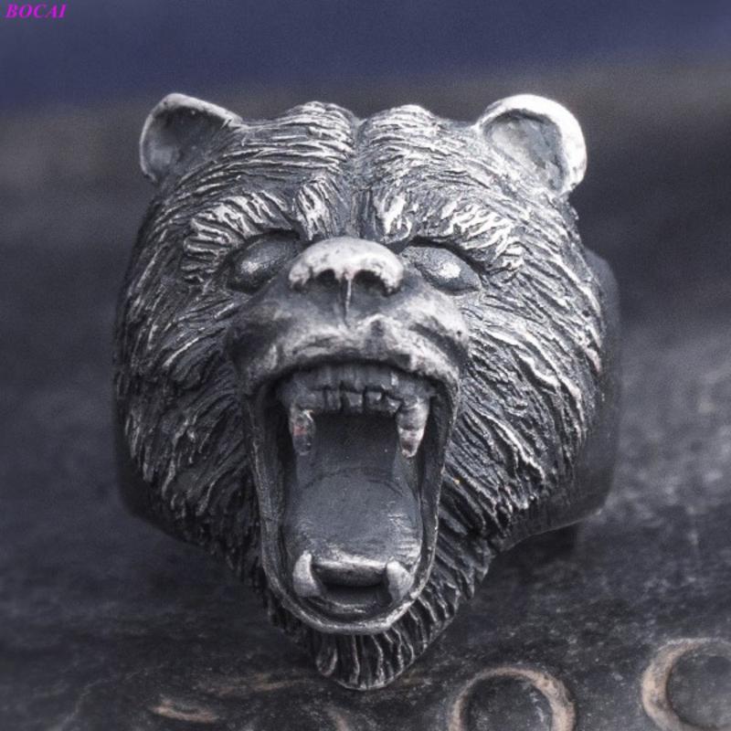 Cluster Rings BOCAI Solide S999 Sterling Silver Male 2021 Personality Couple Bear Head Domineering Thai Craft Ring For Men
Cluster Rings BOCAI Solide S999 Sterling Silver Male 2021 Personality Couple Bear Head Domineering Thai Craft Ring For Men