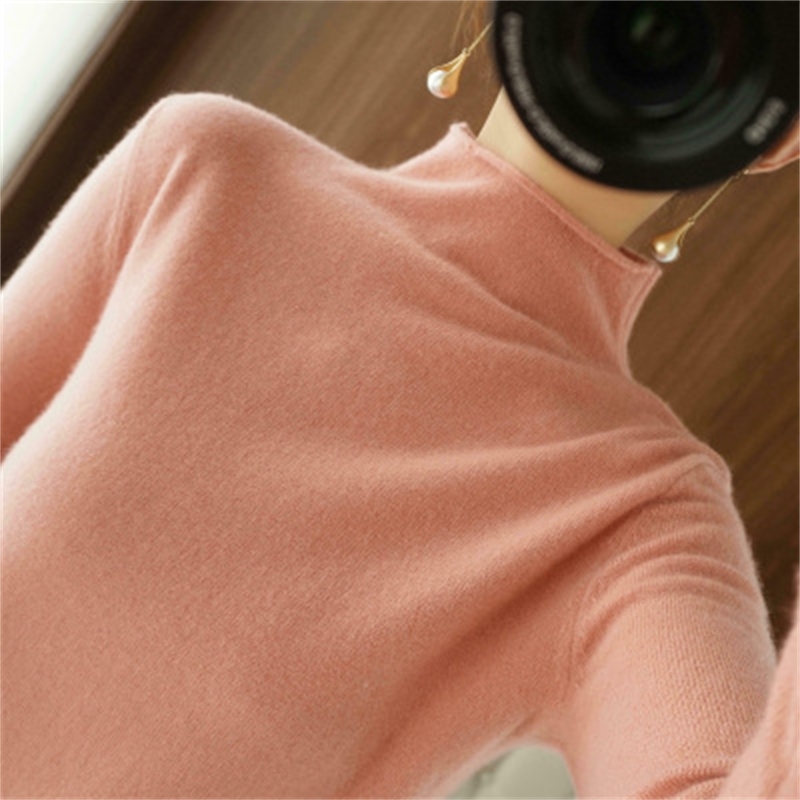 Autumn Winter Soft Stretch Women's Sweaters Thick Turtleneck Pullover Loose Elastic Pile Neck Women's Warm Knitted Sweaters 210218
