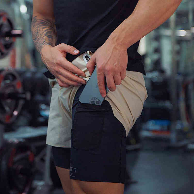Sweatpants Male LYFT Shorts Muscular Fitness brothers Trendy summer running training breathable Stretch casual pants Y220305