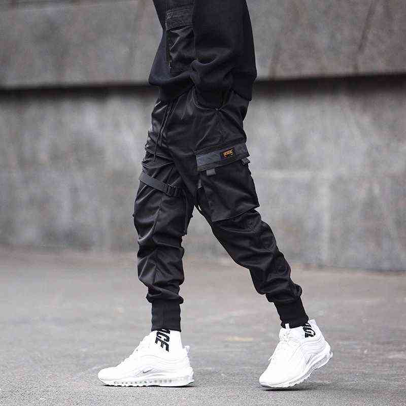 QIWN Man Cargo Pants Black Autumn Casual Men's Hip-hop Anime Joggers Men 211112