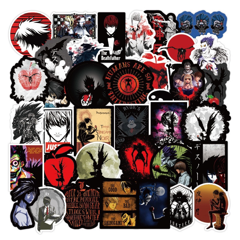 50PCS/Lot Death Note Cartoon Sticker PVC Waterproof Stickers for Motorcycle Laptop Luggage Computer Guitar Skateboard Car Graffiti Decals
50PCS/Lot Death Note Cartoon Sticker PVC Waterproof Stickers for Motorcycle Laptop Luggage Computer Guitar Skateboard Car Graffiti Decals