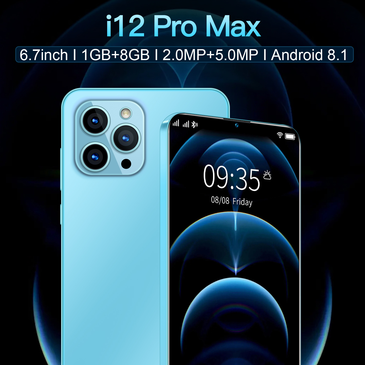 Global Version i12 Pro Max 1GB RAM 8GB ROM Smartphone 6.7inchU Screen Android 8.1 5800mAh Unlocked Cellphone Mobilephone Celular
Global Version i12 Pro Max 1GB RAM 8GB ROM Smartphone 6.7inchU Screen Android 8.1 5800mAh Unlocked Cellphone Mobilephone Celular