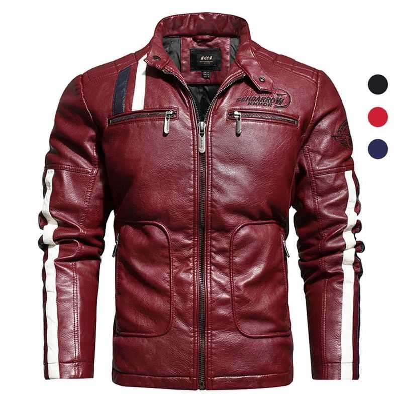 Autumn Winter Plus Size Men's Leather Jacket Vintage Motorcycle Jacket Outwear Man Leisure Warm Outdoor Camping Overcoat 211110, Kh168 red
Autumn Winter Plus Size Men's Leather Jacket Vintage Motorcycle Jacket Outwear Man Leisure Warm Outdoor Camping Overcoat 211110, Kh168 red