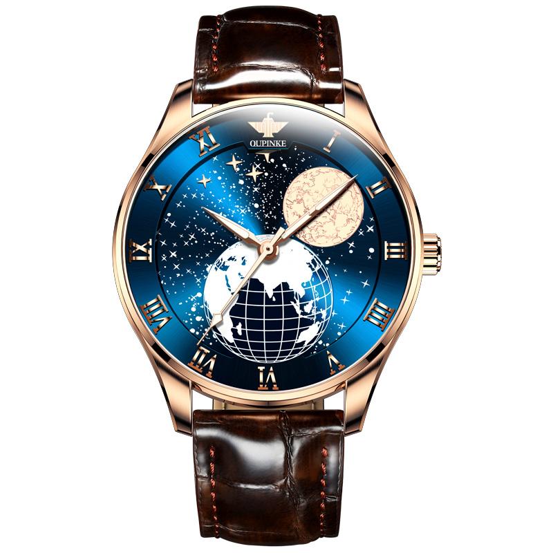 Wristwatches OUPINKE Self-wind Automatic Watch Men Moon Phase Starry Sky Mechanical Sapphire Crystal Leather Sports Business Wristwatch, Gold black
Wristwatches OUPINKE Self-wind Automatic Watch Men Moon Phase Starry Sky Mechanical Sapphire Crystal Leather Sports Business Wristwatch, Gold black