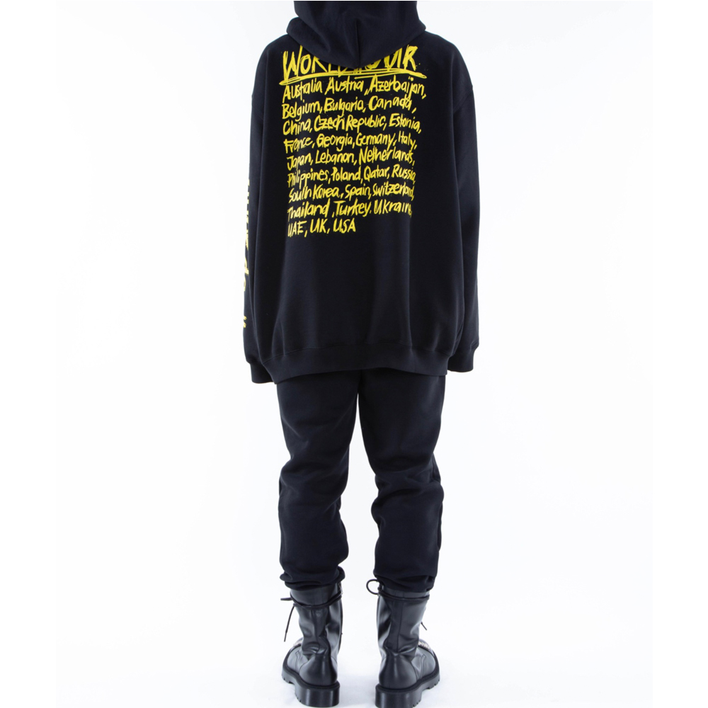 Black World Tour Hoodies Men Women Yellow CITY Text Printed Hoodie Sleeve Life After Death Logo Sweatshirts Hoodies