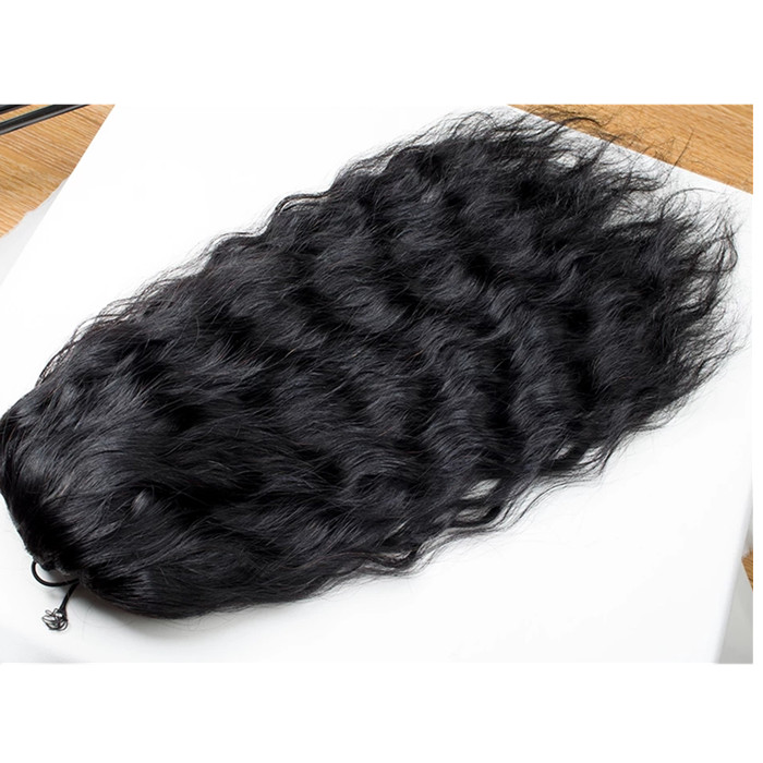 Brazilian hair ponytail hairpieces clip in long high natural volumin wavy curly human 100% 160g drawstring pony tail hairs extension for black women