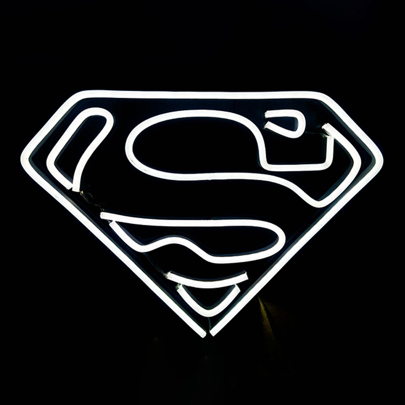 Super bright LED neon Sign Superman logo home bedroom club wall decoration customized LED neon lights children's room atmosphere lights holiday l