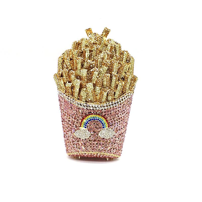 Evening Bags Est Bridal Wedding Party Purses Women Special Bag Diamonds French Fry Fries Rainbow Clutches Crystal
