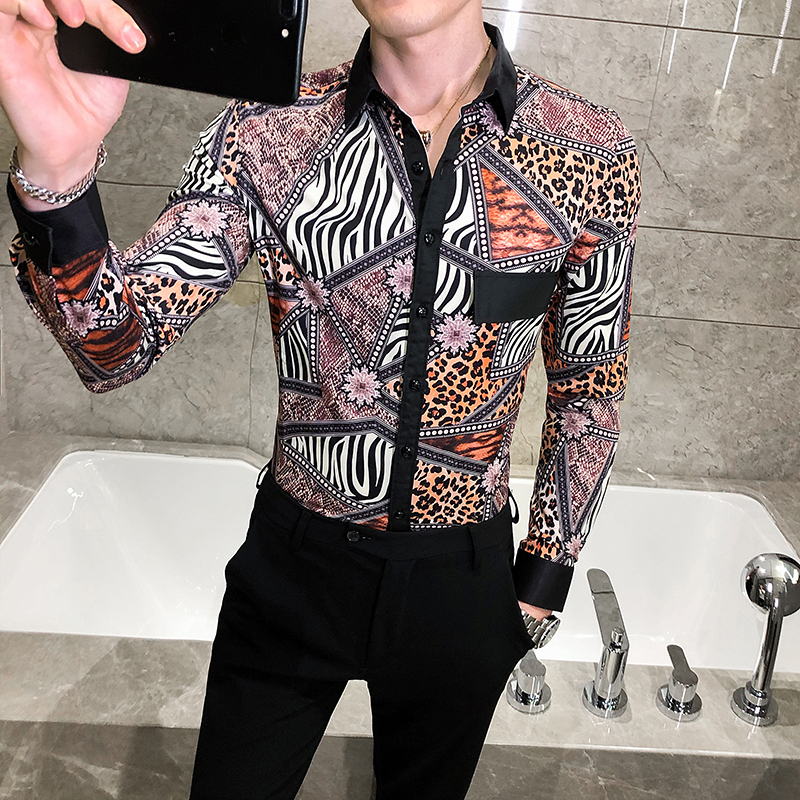 2021 New Sexy British Style Leopard Print Fashion Sleeve Long Male Shirt Thin Club Tux Adjustment 3xl-m 0sq6, Smoke color.
2021 New Sexy British Style Leopard Print Fashion Sleeve Long Male Shirt Thin Club Tux Adjustment 3xl-m 0sq6, Smoke color.