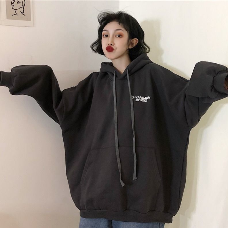 oversized Womens Clothes Hoodies Teen Street Harajuku Hip Hop Sweatshirt Printing Loose Leisure pink Korean style clothes tops 201102