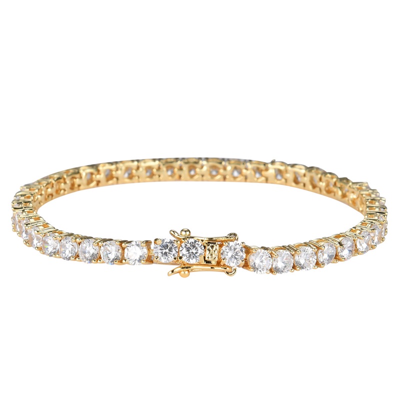 hip hop tennis diamonds chain bracelets for men fashion luxury copper zircons bracelet 7 inches 8 inches golden silver chains jewe