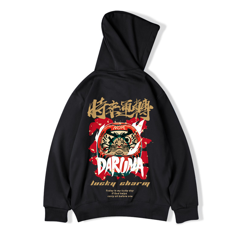 ZAZOMDE Men Hoodies Chinese Style Lucky Printed Hip Hop Hoodie Casual Sweatshirts Streetwear Men Loose Pullover Male Oversize 201126