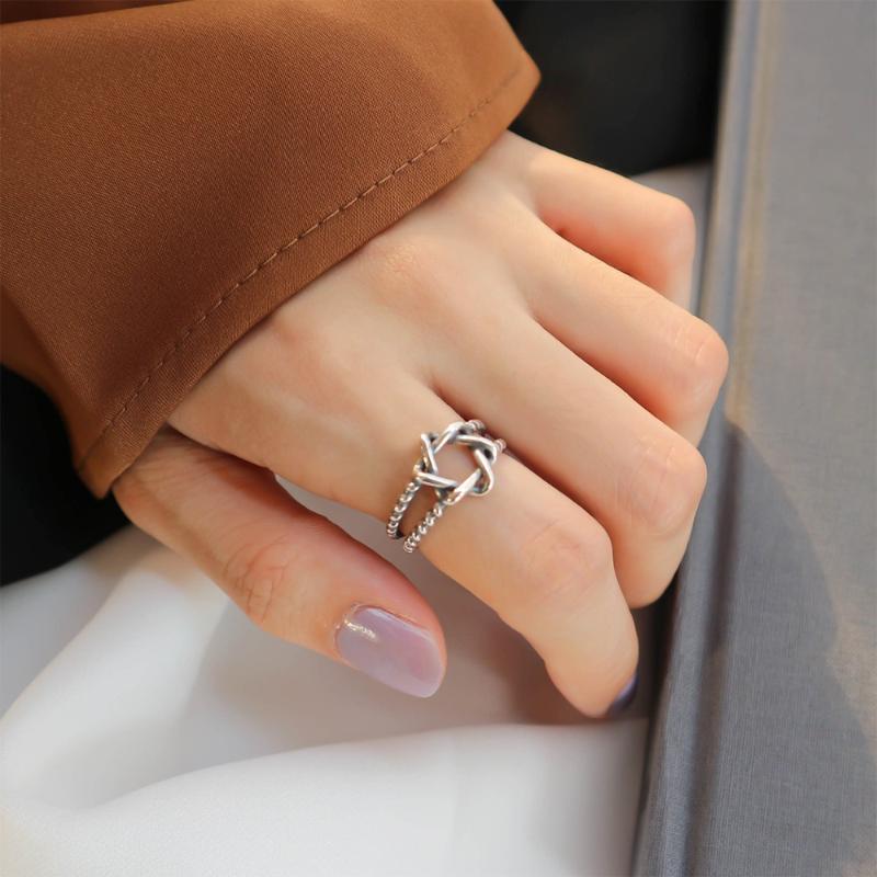 Cluster Rings RETRO Authentic S925 Sterling Silver Fine Jewelry Open Hollow David Of Star Twisted Roped Braid Adjustable J308, Golden;silver
Cluster Rings RETRO Authentic S925 Sterling Silver Fine Jewelry Open Hollow David Of Star Twisted Roped Braid Adjustable J308, Golden;silver