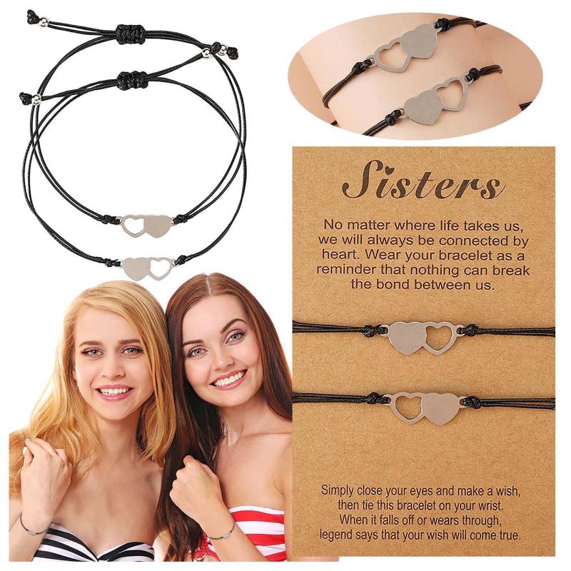 Charm Bracelets Design 2PCS Heart Sister Metal Bracelet Fashion Friendship Jewelry For Woman Girls Gift
Charm Bracelets Design 2PCS Heart Sister Metal Bracelet Fashion Friendship Jewelry For Woman Girls Gift