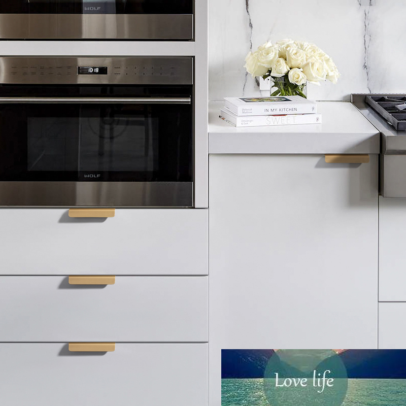 Hidden Cabinet Handles Zinc Alloy Kitchen Cupboard Pulls Drawer Knobs Bedroom Door Furniture Handle Hardware