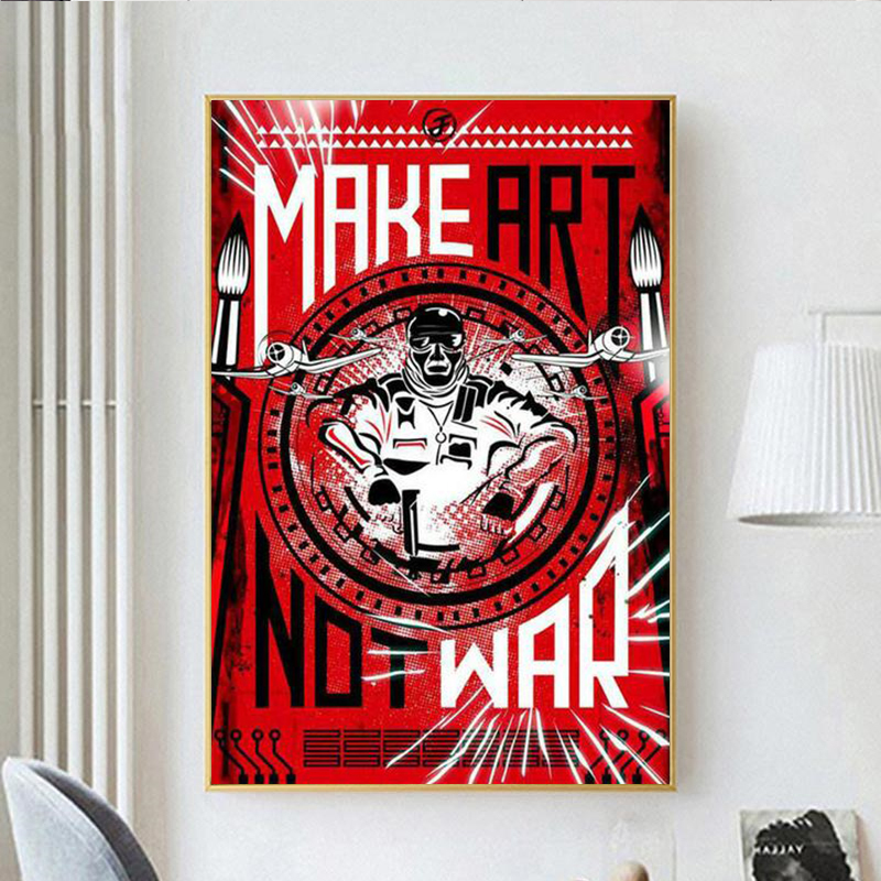 Make Art Not War Pop Bar Posters And Prints Canvas Painting Wall Pictures For Living Room Abstract Decoration Home Decor Obrazy