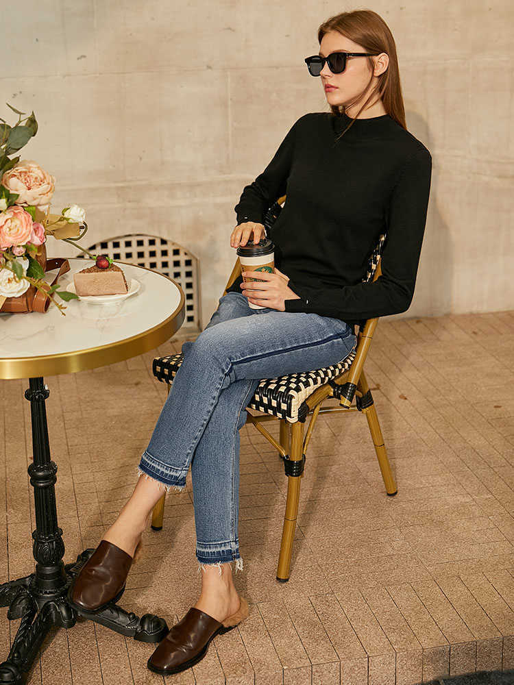 Minimalism Autumn Winter Women's Sweater Caual Solid Slim Fit Turtleneck Female Pullover Tops 12040601 210527